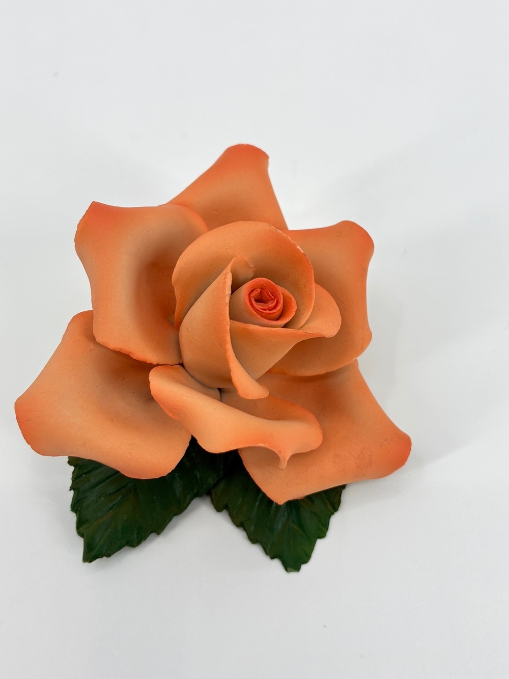 Fabar Vintage Capodimonte Porcelain Flower Rose Made In Italy 3”x2.5”